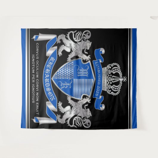 Machen Sie Ihren eigenen Coat von Arms Blue Silver Wandteppich (Vorderseite (Horizontal))