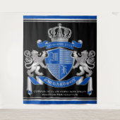 Machen Sie Ihren eigenen Coat von Arms Blue Silver Wandteppich (Vorderseite)