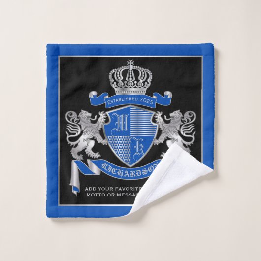 Machen Sie Ihren eigenen Coat von Arms Blue Silver Waschlappen (Waschlappen)