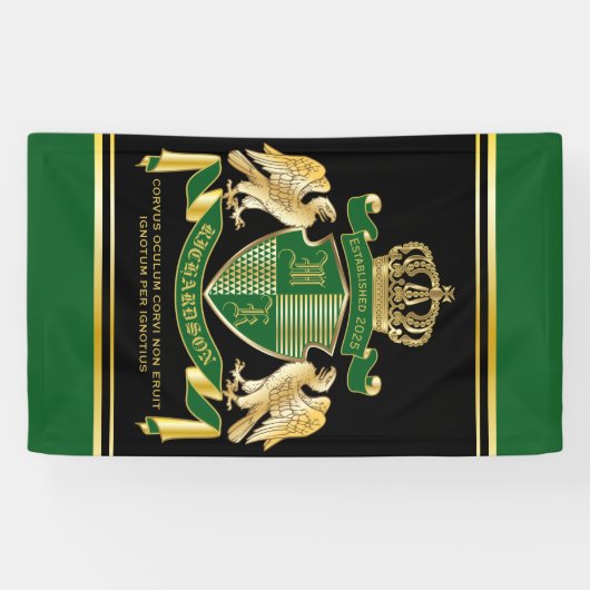 Machen Sie Ihren eigenen Coat von Arms Green Gold Banner (Horizontal)