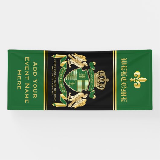 Machen Sie Ihren eigenen Coat von Arms Green Gold Banner (Horizontal)