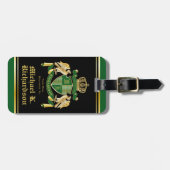 Machen Sie Ihren eigenen Coat von Arms Green Gold  Gepäckanhänger (Vorderseite horizontal)