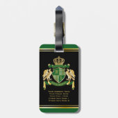 Machen Sie Ihren eigenen Coat von Arms Green Gold  Gepäckanhänger (Rückseite vertikal)