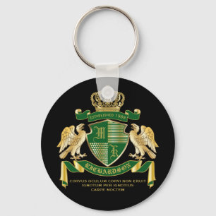 Machen Sie Ihren eigenen Coat von Arms Green Gold  Schlüsselanhänger