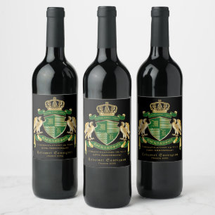 Machen Sie Ihren eigenen Coat von Arms Green Gold  Weinetikett