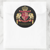 Machen Sie Ihren eigenen Coat von Arms Red Gold Ad Runder Aufkleber (Tasche)