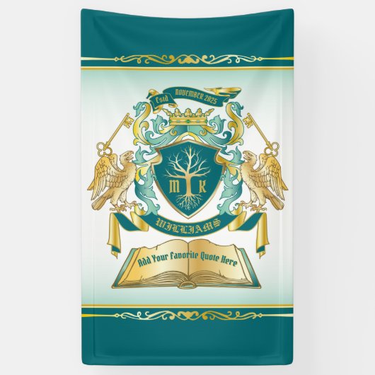 Machen Sie Ihren eigenen Emblem Baumbuch-Key Crown Banner (Vertikal)