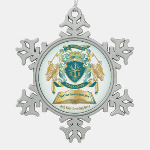 Machen Sie Ihren eigenen Emblem Baumbuch-Key Crown Schneeflocken Zinn-Ornament