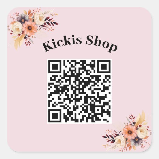 Machen Sie Ihren eigenen QR-Code-Aufkleber Quadratischer Aufkleber (Vorderseite)