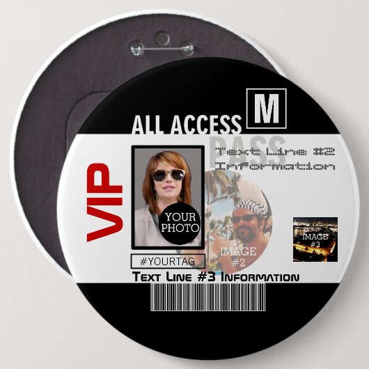 Machen Sie Ihren eigenen VIP-Durchlauf 8 Button (Vorne & Hinten)