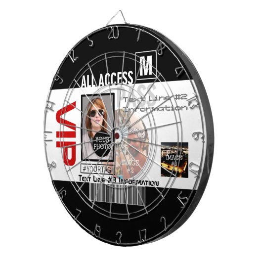 Machen Sie Ihren eigenen VIP Pass 8 Wege zu person Dartscheibe (Vorderseite rechts)