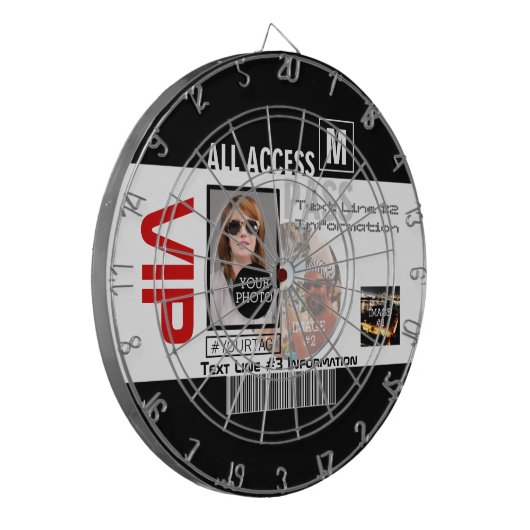 Machen Sie Ihren eigenen VIP Pass 8 Wege zu person Dartscheibe (Vorderseite Links)