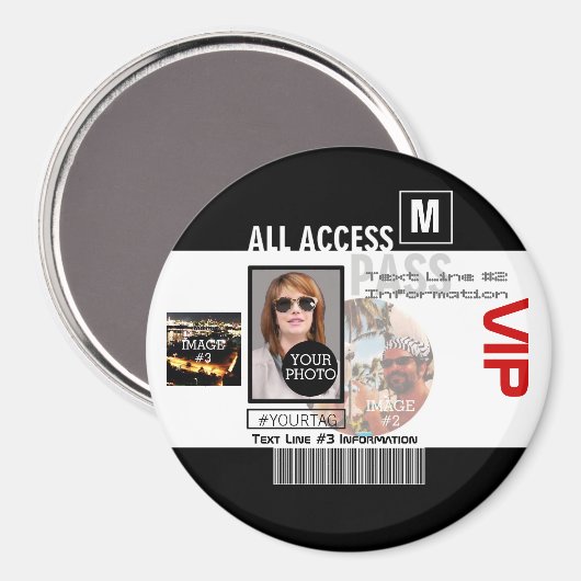 Machen Sie Ihren eigenen VIP Pass 8 Wege zu person Magnet (Vorderseite/Rückseite)