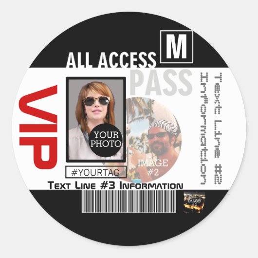 Machen Sie Ihren eigenen VIP Pass 8 Wege zu person Runder Aufkleber (Vorderseite)