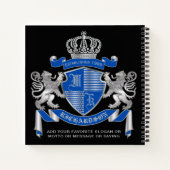 Machen Sie Ihren eigenen Wappen blaue Silberlöwe E Notizblock (Rückseite)