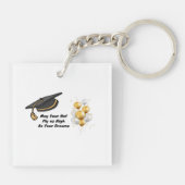 Machen Sie Ihren Hut fliegen für einen Absolventen Schlüsselanhänger (Rückseite)