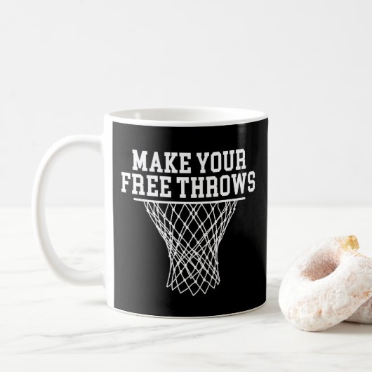 Machen Sie Ihren kostenlosen Thread Vintag Basketb Kaffeetasse (Mit Donut)