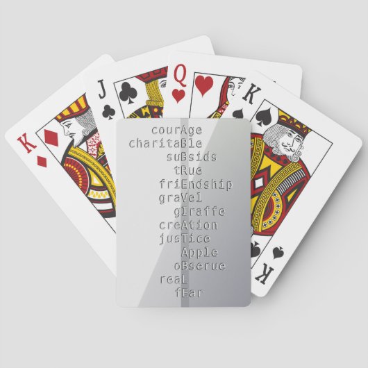 Machen Sie Ihren Namen oder Ihre Nachricht mit Cro Spielkarten (Rückseite)