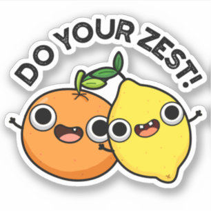 Machen Sie Ihren zest Funny Citrus Frucht Puff Aufkleber