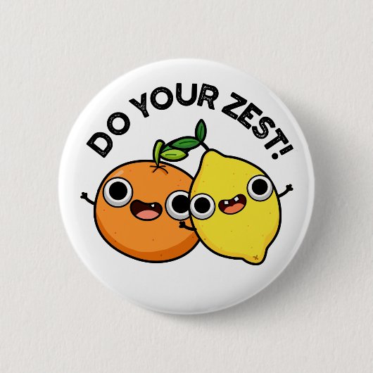 Machen Sie Ihren zest Funny Citrus Frucht Puff Button (Vorderseite)