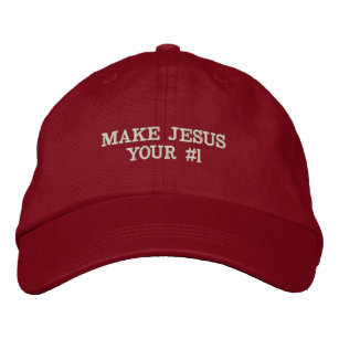 Machen Sie Jesus Ihre Nummer eins Red Hat Bestickte Baseballkappe