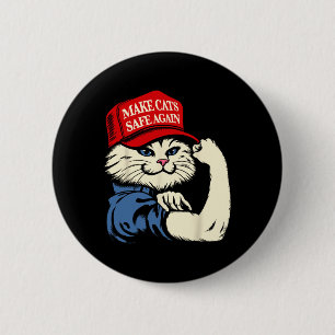 Machen Sie Katzen wieder sicher Red Hat Katzen für Button