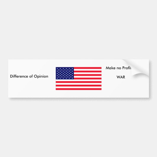 Machen Sie keinen Gewinn in KRIEG jGibney den Autoaufkleber (Vorne)