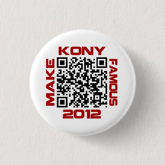 Machen Sie Kony berühmten 2012 Video-QR Code Button (Vorderseite)