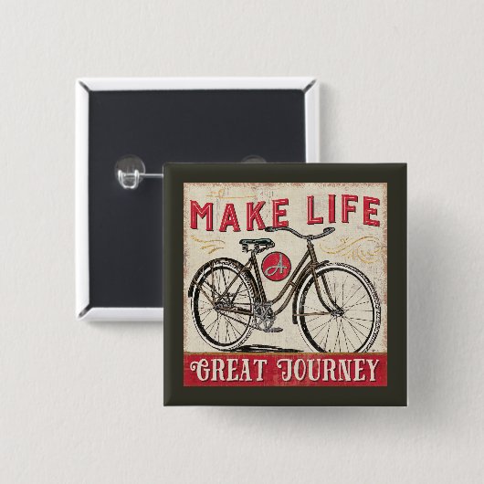Machen Sie Leben ein großes Reise-Zitat Button (Vorne & Hinten)