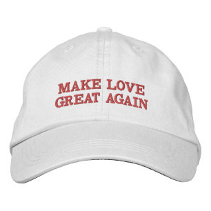 Machen Sie Liebe großes wieder - Weiß Bestickte Baseballkappe