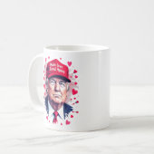 Machen Sie Liebe wieder zum Funny Trump Valentinst Kaffeetasse (Vorderseite Links)