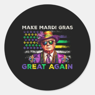 Machen Sie Mardi Gras wieder groß Shirt Männer Fra Runder Aufkleber