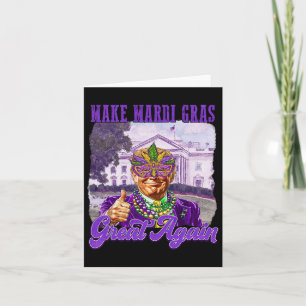Machen Sie Mardi Gras wieder groß Trump Beads Mask Karte