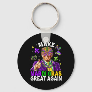 Machen Sie Mardi Gras wieder groß Trump Beads Mask Schlüsselanhänger