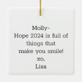 Machen Sie mehr von dem, was Sie glücklich macht p Keramikornament (Rückseite)