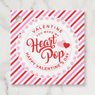 Machen Sie mein Herz Pop Valentine Rosa und Roter Geschenkanhänger