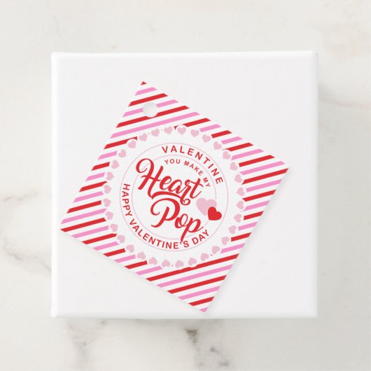Machen Sie mein Herz Pop Valentine Rosa und Roter  Geschenkanhänger (Beispiel)