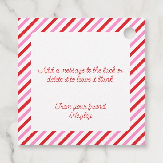 Machen Sie mein Herz Pop Valentine Rosa und Roter Geschenkanhänger (Rückseite)