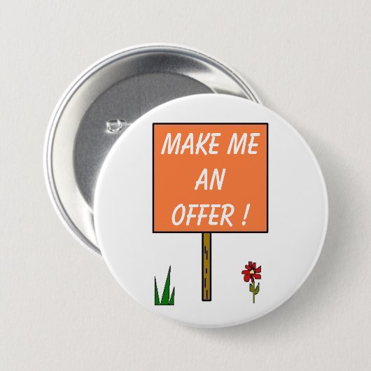 MACHEN SIE MICH EIN ANGEBOT! - Knopf Button (Vorne & Hinten)