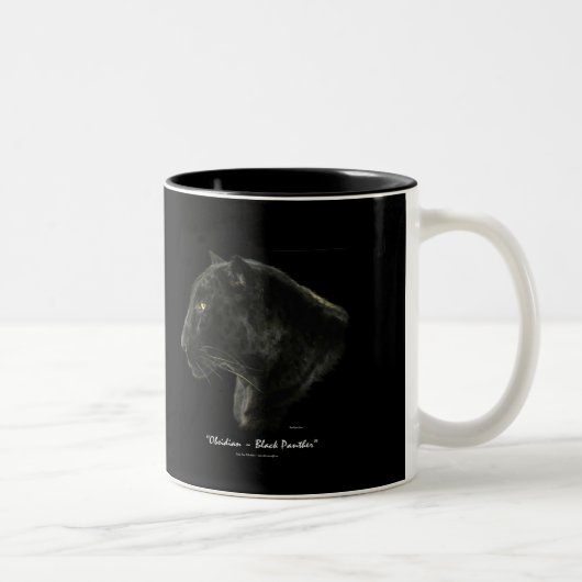 "MACHEN SIE MIR SCHWARZ!" Black Panther Jaguar Cof Zweifarbige Tasse (Rechts)