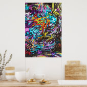 Machen Sie mit Cooler und lustiger Graffiti Street Poster (Küche)