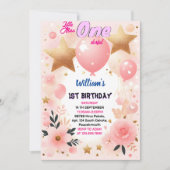 Machen Sie Niedlich Queen Little Miss Onederful 1. Einladung (Vorderseite)