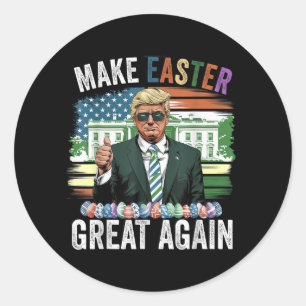 Machen Sie Ostern wieder groß Amerikanische Flagge Runder Aufkleber