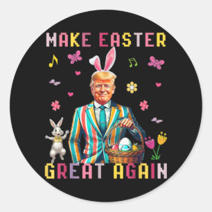 Machen Sie Ostern wieder groß Trump Funny Bunny Runder Aufkleber