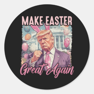 Machen Sie Ostern wieder großartig Funny Trump Bun Runder Aufkleber
