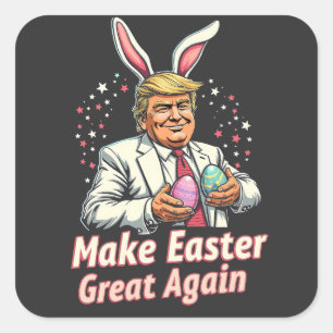 Machen Sie Ostern wieder großartig Ostern Trump Eg Quadratischer Aufkleber