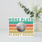 Machen Sie Pluto Planet wieder Retro Space Astrono Postkarte (Stehend Vorderseite)
