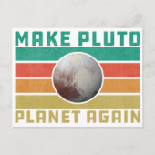 Machen Sie Pluto Planet wieder Retro Space Astrono Postkarte (Vorderseite)