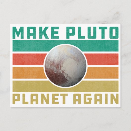 Machen Sie Pluto Planet wieder Retro Space Astrono Postkarte (Vorderseite)