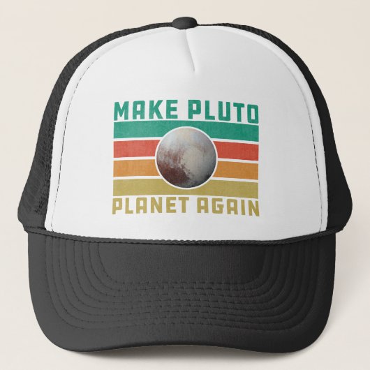 Machen Sie Pluto Planet wieder Retro Space Astrono Truckerkappe (Vorderseite)